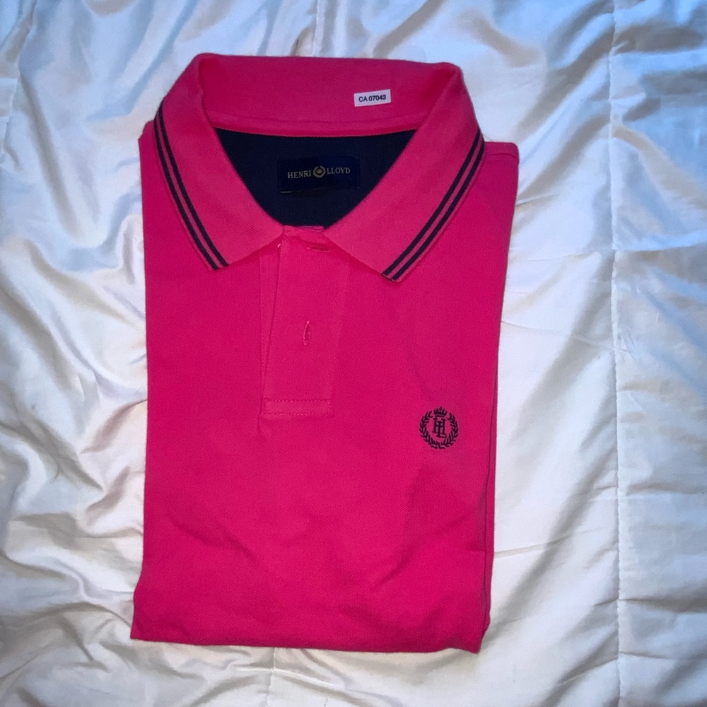 Henry Lloyd, Brand New Shirt, size L, pit to pit 22”, beautiful dark pink colour